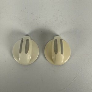 PAIR OF KNOBS Fits Frigidaire KIP5C19, 1340349 Knob, Rotary, White